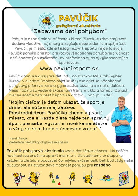 Pohybová akadémia pavúčik zabáva deti pohybom